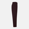 View 4 of product A pair of Burgundy Knitted London Trousers by Turnbull & Asser, featuring a tailored fit, button closure, front pleats, belt loops, and straight legs, displayed on a plain white background.