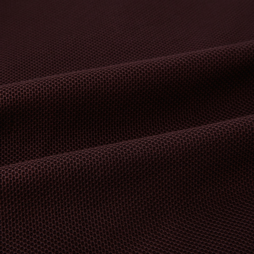 A pair of Burgundy Knitted London Trousers by Turnbull & Asser, featuring a tailored fit, button closure, front pleats, belt loops, and straight legs, displayed on a plain white background.