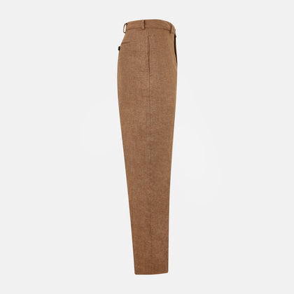 Camel Linen Amberley Trousers Image 3