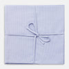 View 2 of product Turnbull & Asser's Blue Cotton Handkerchiefs 3-pack features three luxury designs—light blue, blue and white checks, and subtle stripes—elegantly displayed on a plain white background.