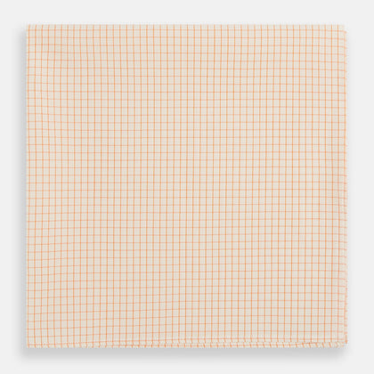 Orange Graph Check Handkerchief