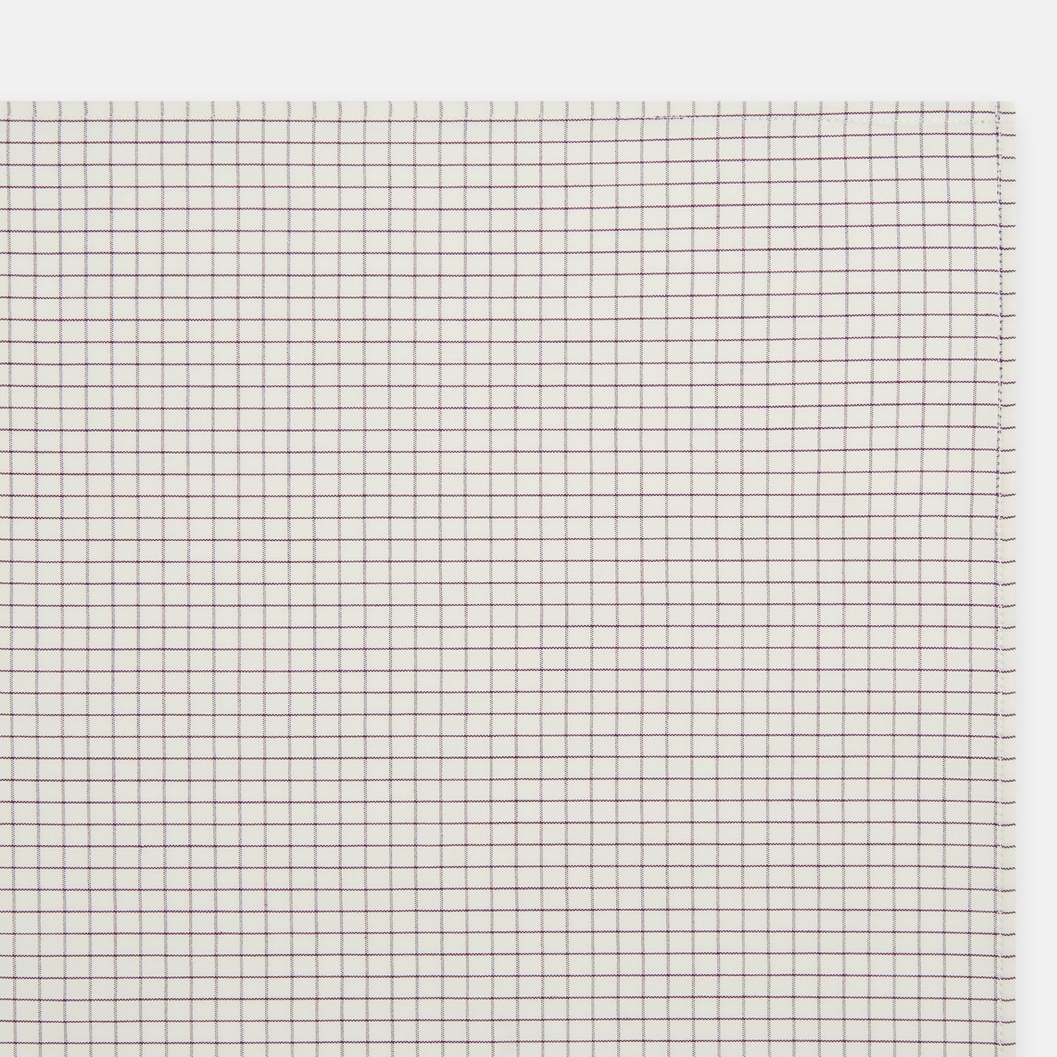 View 2 of product The Turnbull & Asser Purple Graph Check Handkerchief features small, evenly spaced purple lines forming squares, displayed flat against a white background.