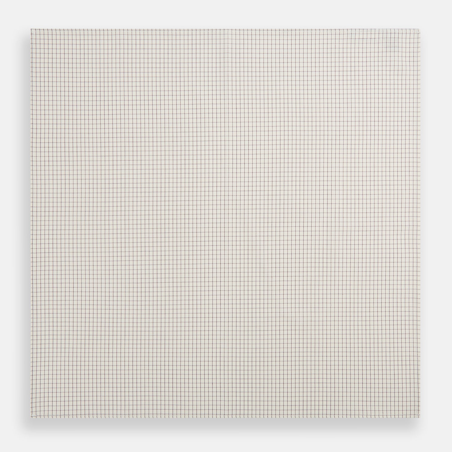 View 3 of product The Turnbull & Asser Purple Graph Check Handkerchief features small, evenly spaced purple lines forming squares, displayed flat against a white background.