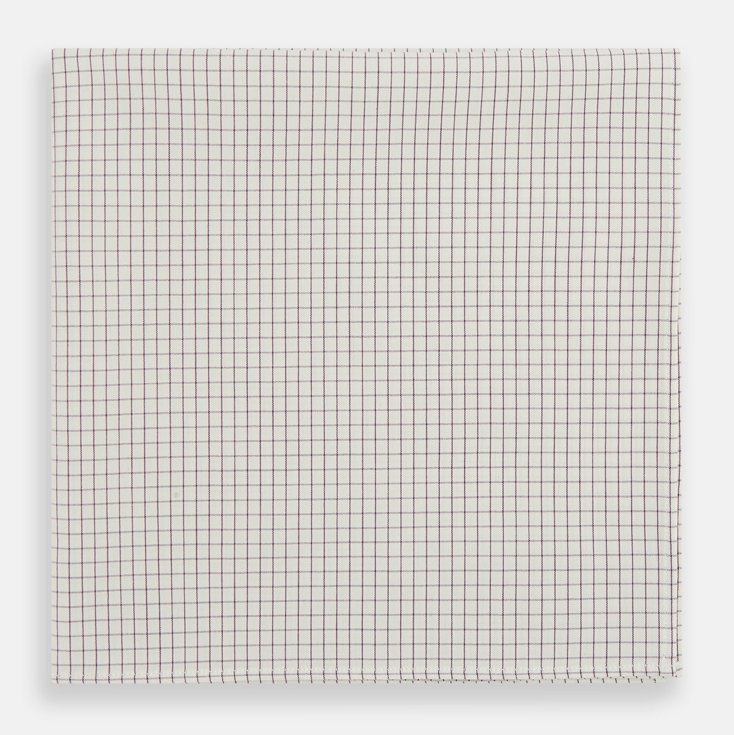 View 1 of product The Turnbull & Asser Purple Graph Check Handkerchief features small, evenly spaced purple lines forming squares, displayed flat against a white background.