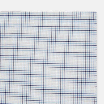 Hand Rolled Blue Double Graph Check Handkerchief Image 1