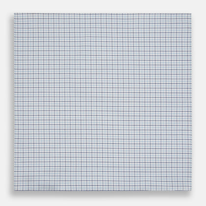 Hand Rolled Blue Double Graph Check Handkerchief Image 2