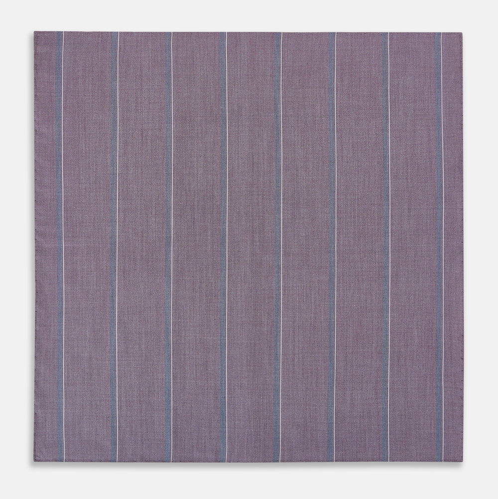 Porto Red Track Stripe Hand-Rolled Handkerchief