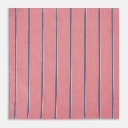 Coral Pink Track Stripe Hand-Rolled Handkerchief Image 2