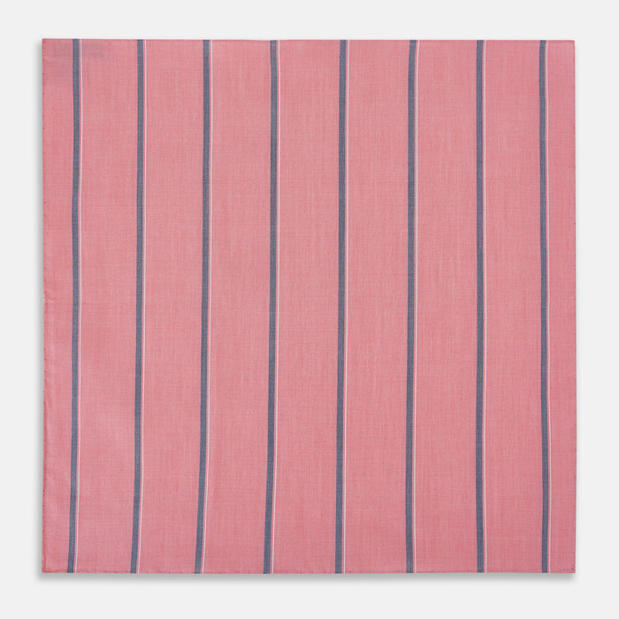 Coral Pink Track Stripe Hand-Rolled Handkerchief Image 2