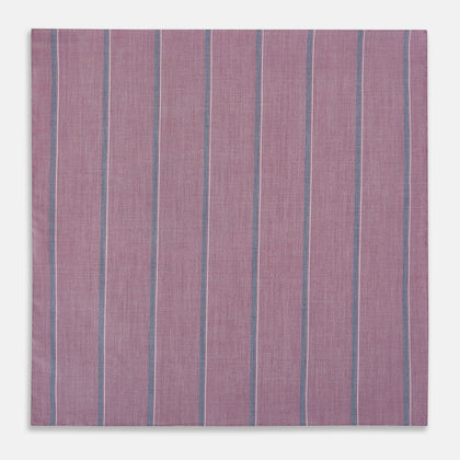 Cerise Red Track Stripe Hand-Rolled Handkerchief Image 2