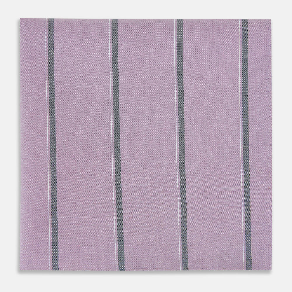 Antique Pink Track Stripe Hand-Rolled Handkerchief