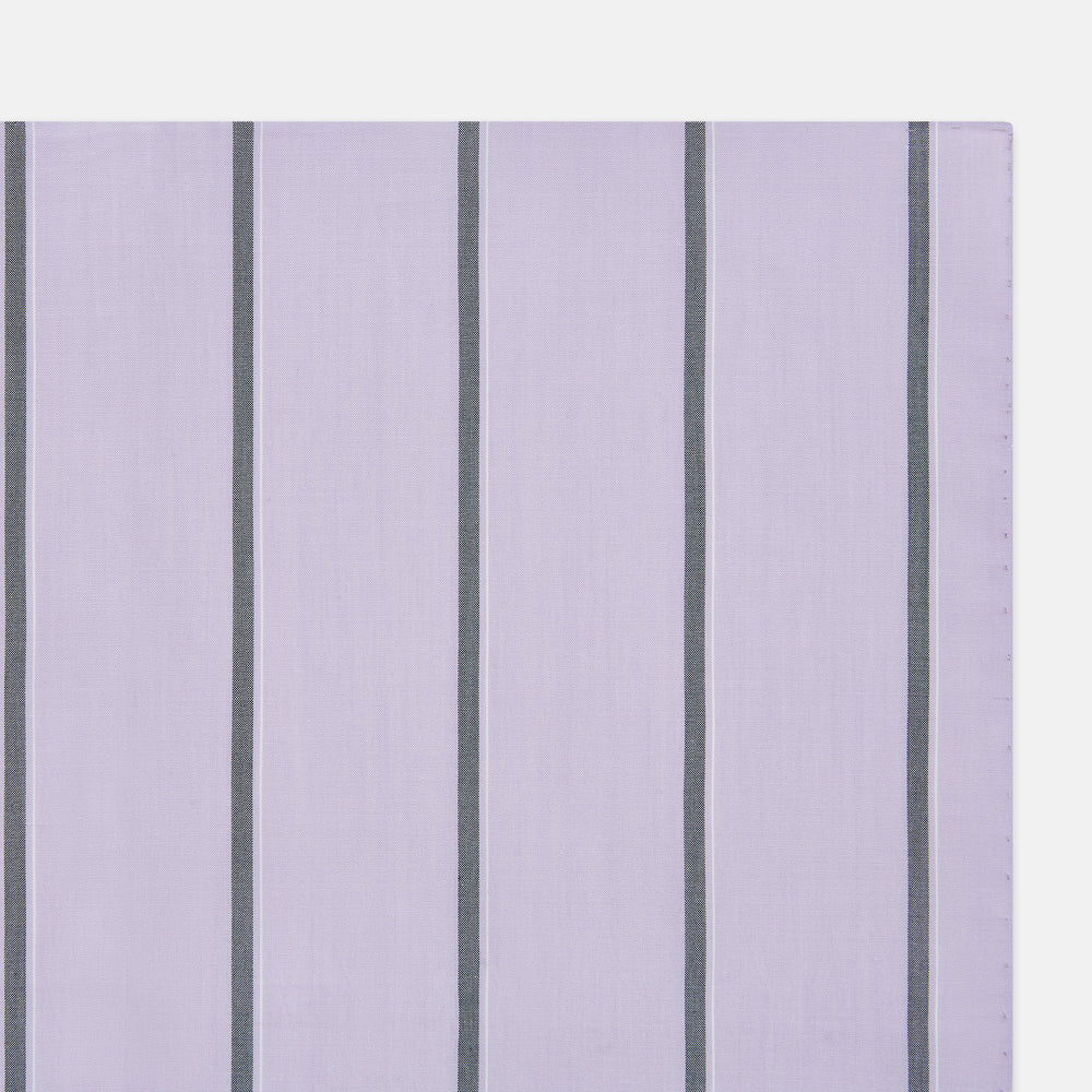 Lilac Track Stripe Hand-Rolled Handkerchief
