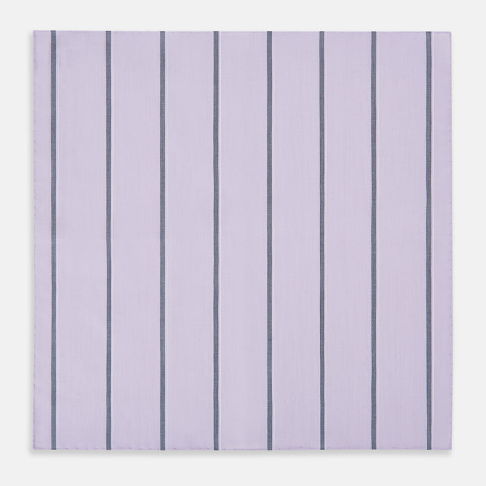 Lilac Track Stripe Hand-Rolled Handkerchief Image 2
