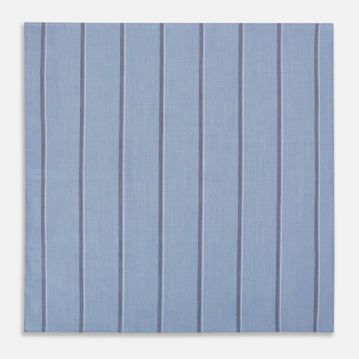 Steel Blue Track Stripe Hand-Rolled Handkerchief Image 2
