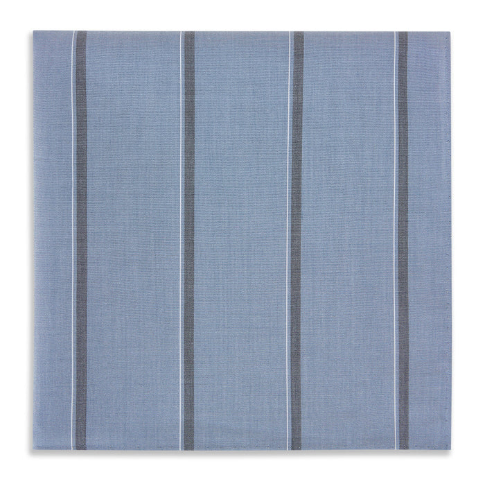 Steel Blue Track Stripe Hand-Rolled Handkerchief Image 3