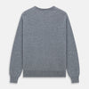 View 4 of product The Turnbull & Asser Flannel Grey Crew Neck Cashmere Jumper is shown flat on a white background.