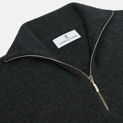 Charcoal Half-Zip Cashmere Jumper Image 1