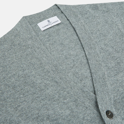 Louis Flannel Grey Cashmere Cardigan Image 1
