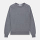 The Turnbull & Asser Grey Crew Neck Merino Wool Jumper, a timeless long-sleeved staple, is shown laid flat on a white background.
