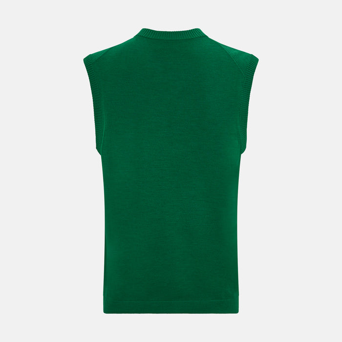 Hunter Green Fine Merino V-Neck Vest Image 2