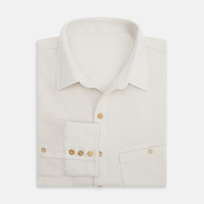 White Pique Shirt Image 4