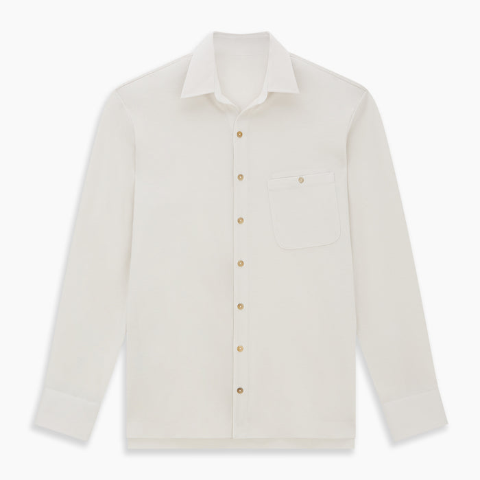 White Pique Shirt Image 6