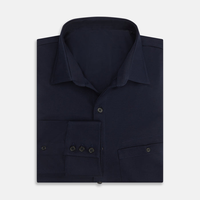 Navy Pique Shirt Image 4