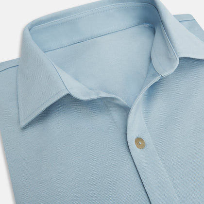 Pale Blue Pique Shirt Image 1