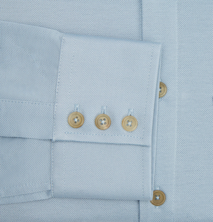 Pale Blue Pique Shirt Image 3