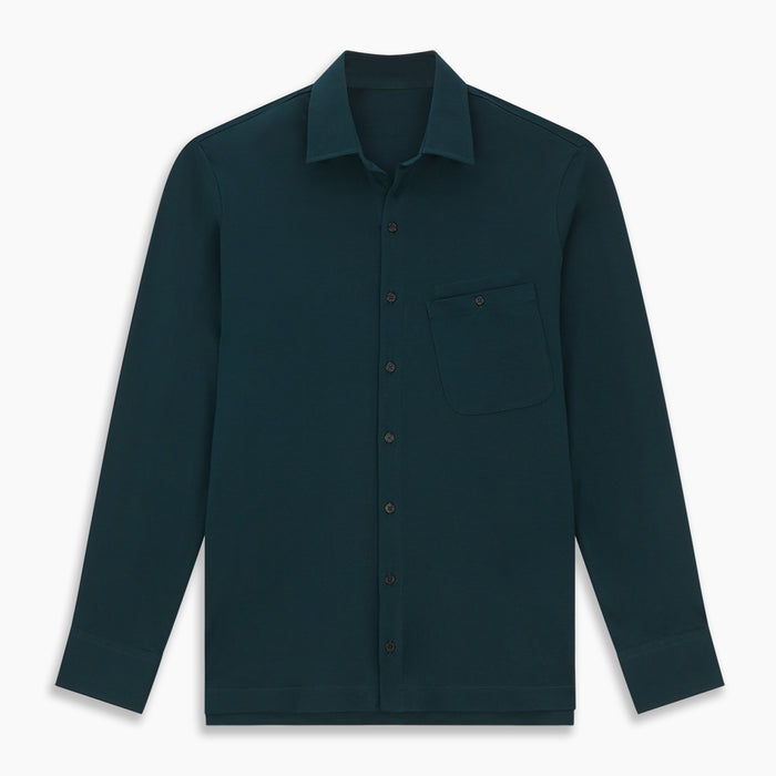 Dark Green Pique Shirt Image 6