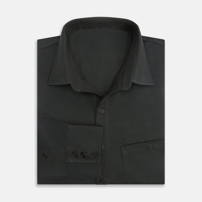 Moss Green Pique Shirt Image 4
