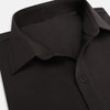View 2 of product A Brown Pique Shirt by Turnbull & Asser, featuring long sleeves, a collar, and a single chest pocket, is laid flat on a white background.