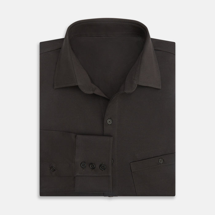 Brown Pique Shirt Image 4