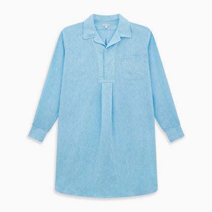 Turquoise Linen Nightshirt Image 5
