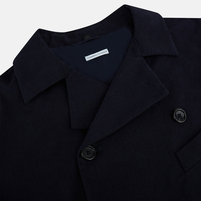 Navy Long Albert Trench Coat Image 1