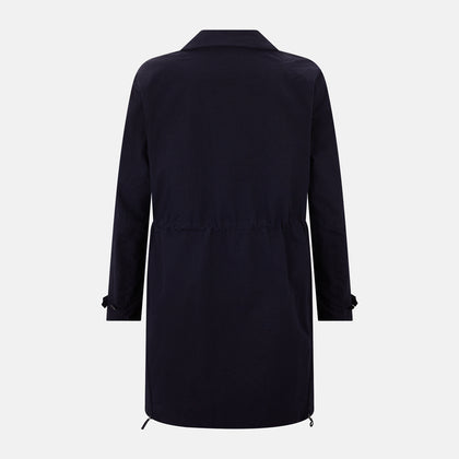 Navy Long Albert Trench Coat Image 2