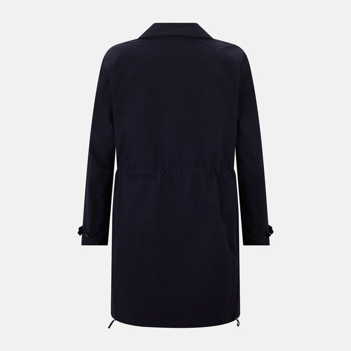 Navy Long Albert Trench Coat Image 2