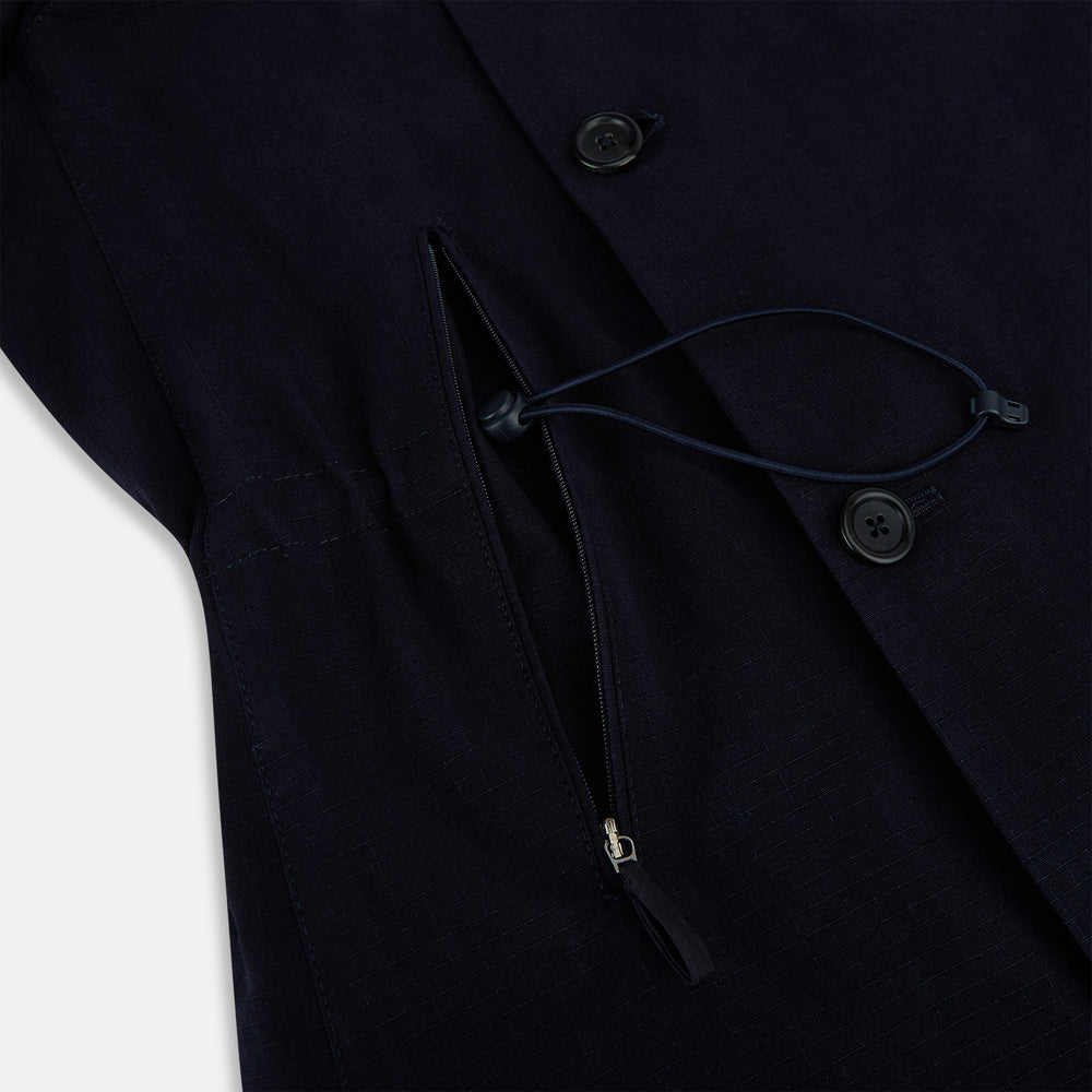 Navy Long Albert Trench Coat 48