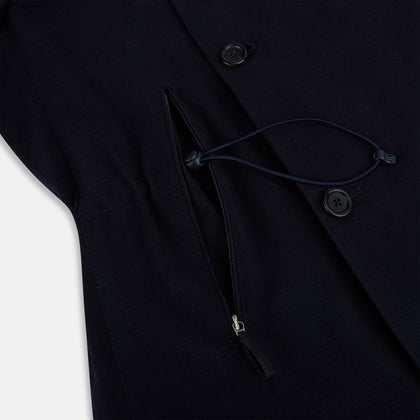 Navy Long Albert Trench Coat Image 4