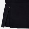 View 6 of product The Navy Short Albert Trench Coat by Turnbull & Asser UK features dark navy fabric, six black buttons, a notched collar, long sleeves with adjustable cuffs, and front zip pockets—displayed on a plain white background.