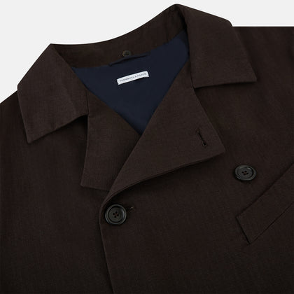 Dark Chocolate Short Albert Trench Coat Image 1