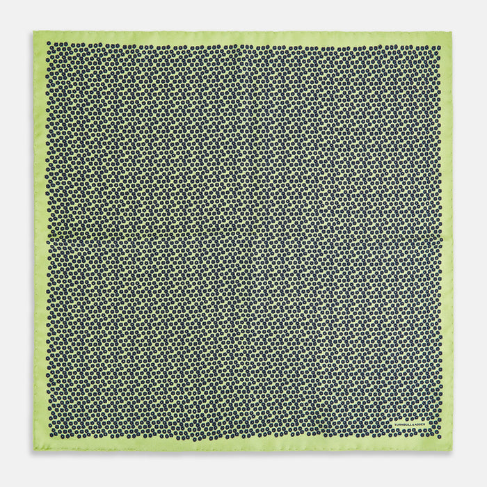 Floral Green Pocket Square in Silk Image 3