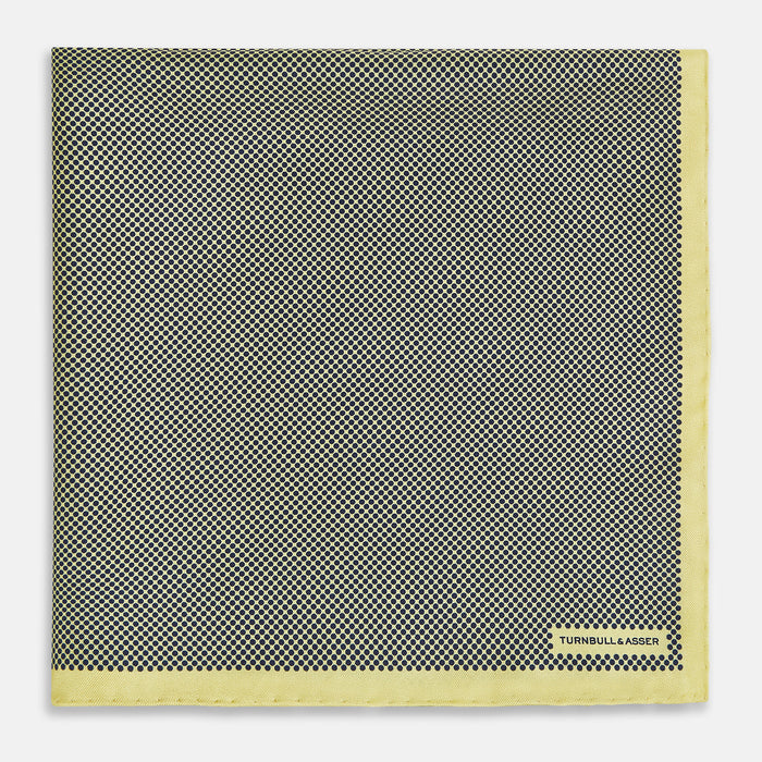 Polka dot Yellow Pocket Square in Silk Image 2