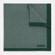 Turnbull & Asser UK Geometric Green Forest Green Pocket Square in Silk featuring a white geometric motif and a solid green border.