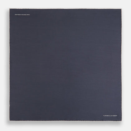 GREY AND ECRU PIPED SILK POCKET SQUARE Image 3