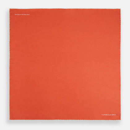 Orange and White Piped Silk Pocket Square Image 3