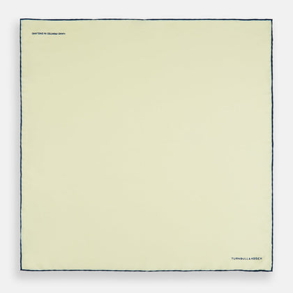 GOLD AND NAVY BLUE PIPED SILK POCKET SQUARE Image 3