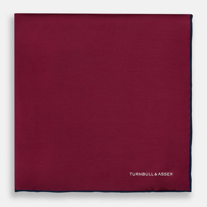 Mauve Piped Silk Pocket Square Image 2