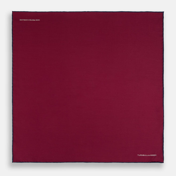 Mauve Piped Silk Pocket Square Image 3