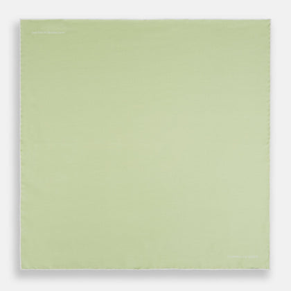 MINT AND ECRU PIPED SILK POCKET SQUARE Image 3